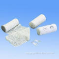 Bleached Elastic Crepe Bandage with Metal and Elastic Band Clips Finish, Made of Cotton and Spandex